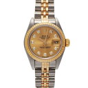 【最大2万円OFFクーポン★27日9:59まで】【ローン24回払い無金利】ROLEX ロレックス デイトジャスト 10Pダイヤ 69173G レディース YG/SS 腕時計 自動巻き シャンパンホリコン文字盤 Aランク 中古 銀蔵