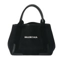 BALENCIAGA バレンシアガ ネイビーカバス S 黒 339933 レディース キャンバス/レザー ハンドバッグ Bランク 中古 銀蔵