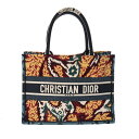 CHRISTIAN DIOR クリスチャンディオール ブックトート ミディアム セール品 マルチカラー レディース ジャガード トートバッグ Aランク 中古 銀...