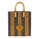 【〜5/3 最大5万円クーポン】LOUIS VUITTON ルイヴィトン モノグラム ストライプ サックプラ LVスクアード NIGOコラボ 2WAY ブラウン...