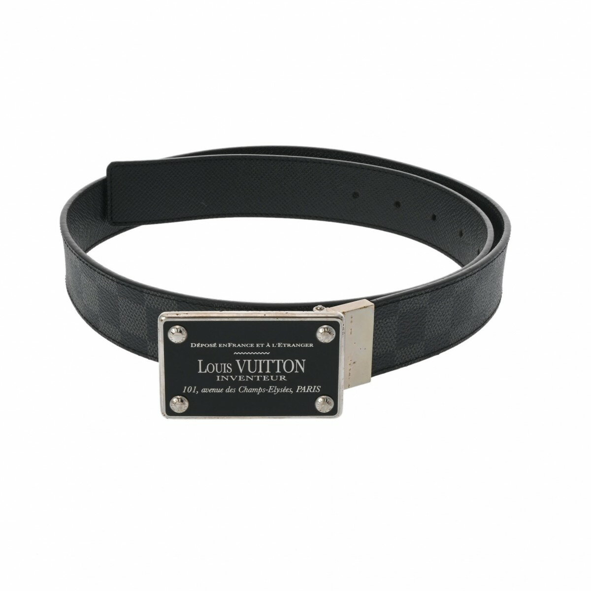 LOUIS VUITTON ルイヴィトン ダミエグラフィット サンチュール アヴァントゥール 黒/グレー M9632 メンズ レザー ベルト ABランク 中古 銀蔵