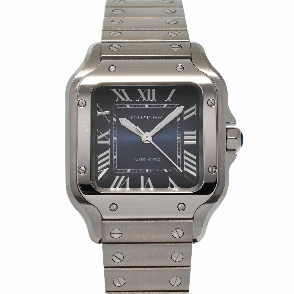 カルティエ サントス 腕時計（メンズ） 【ローン24回払い無金利】CARTIER カルティエ サントス WSSA0063 メンズ SS 腕時計 自動巻き ブルー文字盤 未使用 銀蔵