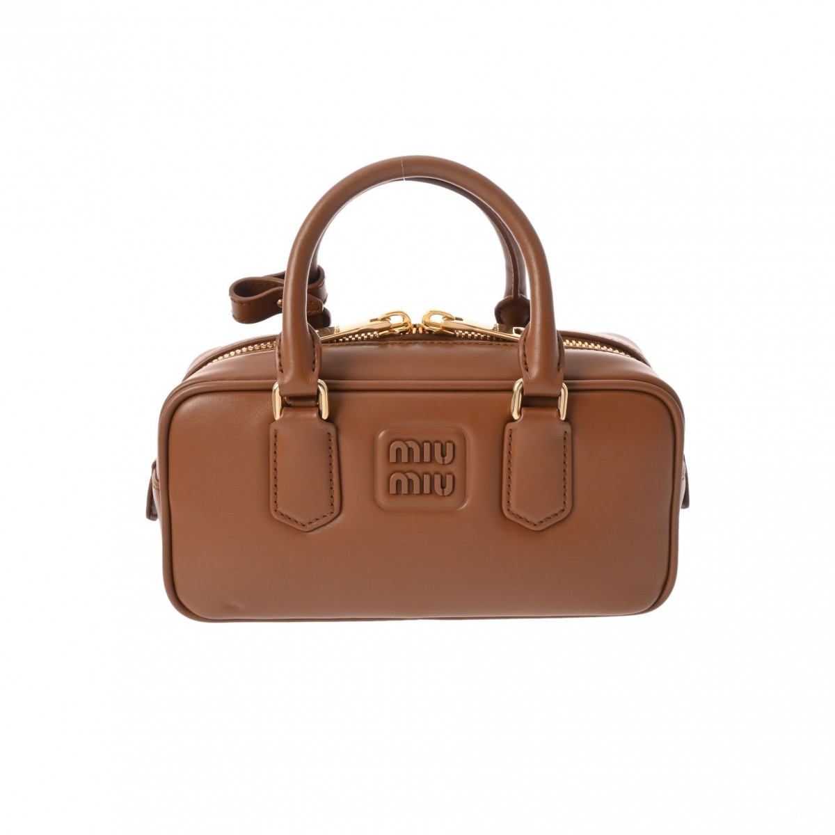 MIUMIU ミュウミュウ アルカディ マテラッセ 2WAY ブラウン ゴールド金具 5BB142 レディース レザー ハンドバッグ Aランク 中古 銀蔵のサムネイル