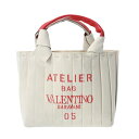 【〜7/11 最大5万円クーポン】VALENTINO ヴァレンティノ アトリエール 2WAY トート プリッセエディション ナチュラル/赤 レディース レザー ...