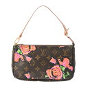 LOUIS VUITTON ルイヴィトン モノグラムローズ ポシェット アクセソワール ブラウン M48615 レディース モノグラムキャンバス アクセサリーポ...