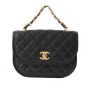 CHANEL シャネル チェーンショルダー ブラック AS2431 レディース ラムスキン ショルダーバッグ Aランク 中古【ローン24回払い無金利】 銀蔵