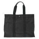 【〜5/3 最大5万円クーポン】HERMES エルメス エールライン GM グレー ユニセックス キャンバス トートバッグ Aランク 中古 銀蔵