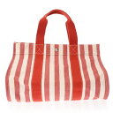 【〜5/16 最大5万円クーポン】HERMES エルメス カンヌ PM レッド ホワイト ユニセックス キャンバス ハンドバッグ Aランク 中古 銀蔵(4)