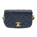 CHANEL シャネル マトラッセ ココマークチェーン ネイビー レディース シャイニーカーフ/スエード ショルダーバッグ Aランク 中古【ローン24回払い無金...