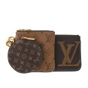 【〜5/3 最大5万円クーポン】LOUIS VUITTON ルイヴィトン モノグラムリバース ポシェットトリオ ブラウン/キャメル系 レディース モノグラムキャ...
