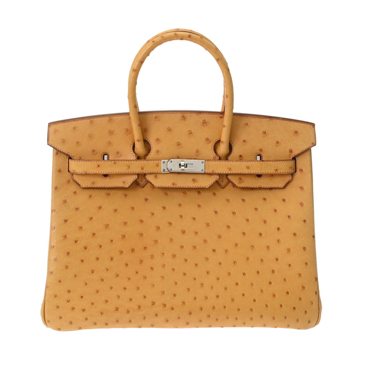【ローン24回払い無金利】HERMES エルメス バーキン35 サフラン □J刻印(2006年頃) ユニセックス オーストリッチ ハンドバッグ Aランク 中古 銀蔵のサムネイル