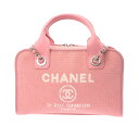 CHANEL シャネル ドーヴィル ボーリングバッグ 2WAY ピンク A92749 レディース キャンバス ハンドバッグ Aランク 中古【ローン24回払い無金...