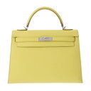 【〜5/3 最大5万円クーポン】HERMES エルメス ケリー 32 外縫い 2WAY スフレ □Q刻印(2013年頃) レディース ヴォーエプソン ハンドバッ...