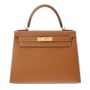 HERMES エルメス ケリー 28 外縫い 2WAY ゴールド Z刻印(2021年頃) レディース ヴォーエプソン ハンドバッグ 新同 中古【ローン24回払い...