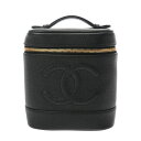 CHANEL シャネル 縦型バニティ ブラック A01998 レディース キャビアスキン ハンドバッグ ABランク 中古 銀蔵(4)