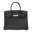 HERMES エルメス バーキン 30 パーソナルオーダー ブラック/エトゥープ A刻印(2017年頃) レディース トゴ ハンドバッグ Aランク 中古【ローン...