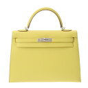 【〜5/3 最大5万円クーポン】HERMES エルメス ケリー 32 外縫い 2WAY スフレ □Q刻印(2013年頃) レディース ヴォーエプソン ハンドバッ...