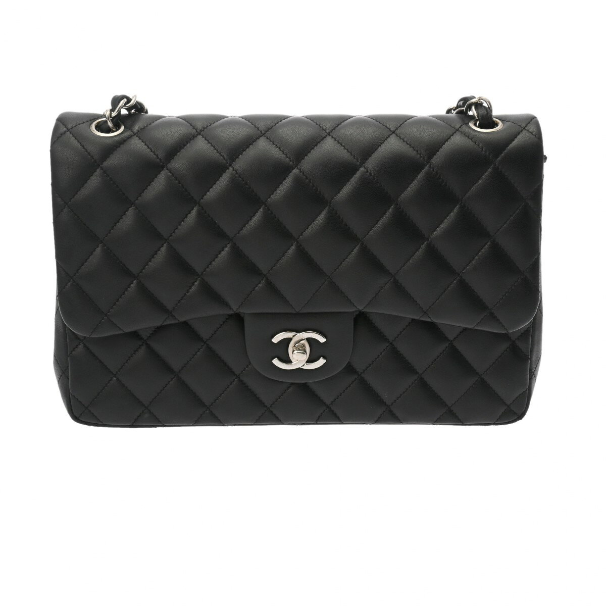 CHANEL シャネル マトラッセ チェーンショルダー Wフラップ 30cm ブラック A58600 レディース ラムスキン ショルダーバッグ Bランク 中古 銀蔵のサムネイル
