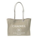 【〜5/3 最大5万円クーポン】CHANEL シャネル ドーヴィル MM ベージュ レディース キャンバス トートバッグ 未使用【ローン24回払い無金利】 銀蔵