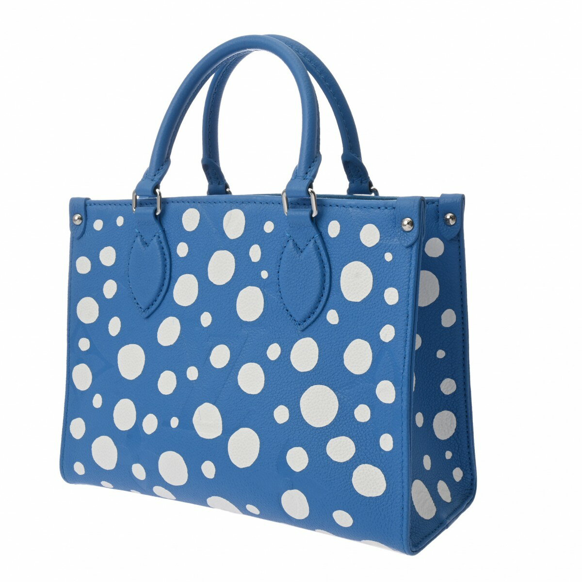 LOUIS VUITTON ルイヴィトン モノグラムアンプラント オンザゴー PM LV×草間彌生コラボ 2WAY ブルー/ホワイト M46424 レディース レザー ハンドバッグ Aランク 中古 銀蔵 2