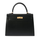 HERMES エルメス ケリー 25 外縫い 2WAY ブラック Z刻印(2021年頃) レディース タデラクト ハンドバッグ Aランク 中古【ローン24回払い...