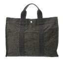 【〜5/3 最大5万円クーポン】HERMES エルメス エールライン MM 旧型 グレー ユニセックス キャンバス トートバッグ Bランク 中古 銀蔵