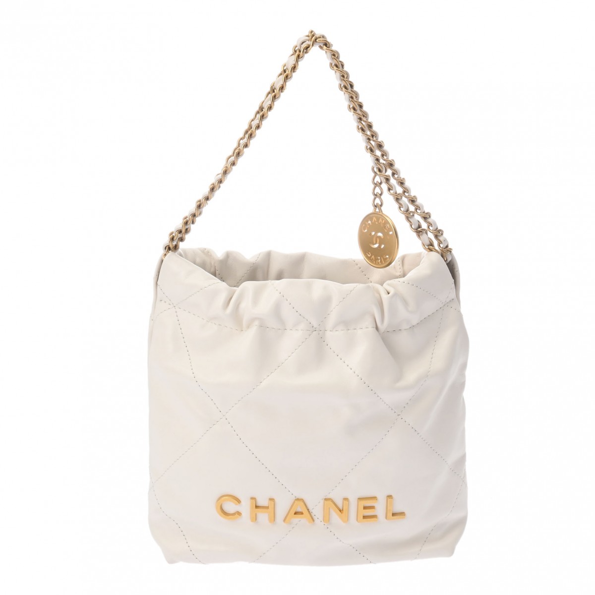 CHANEL シャネル シャネル22 ミニハンドバッグ ホワイト AS3980 レディース シャイニーカーフ 2WAYバッグ Aランク 中古【ローン24回払い無金利】 銀蔵のサムネイル