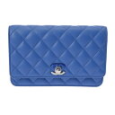 CHANEL シャネル マトラッセ チェーンウォレット ブルー ブルー/シルバー金具 AP3043 レディース ラムスキン ショルダーバッグ Aランク 中古 銀...