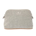 【~5/3 最大5万円クーポン】HERMES エルメス ボリード ポーチ MM グレー レディース キャンバス ポーチ ABランク 中古 銀蔵