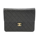 CHANEL シャネル マトラッセ プッシュロック チェーンショルダー ブラック レディース ラムスキン ショルダーバッグ ABランク 中古 銀蔵