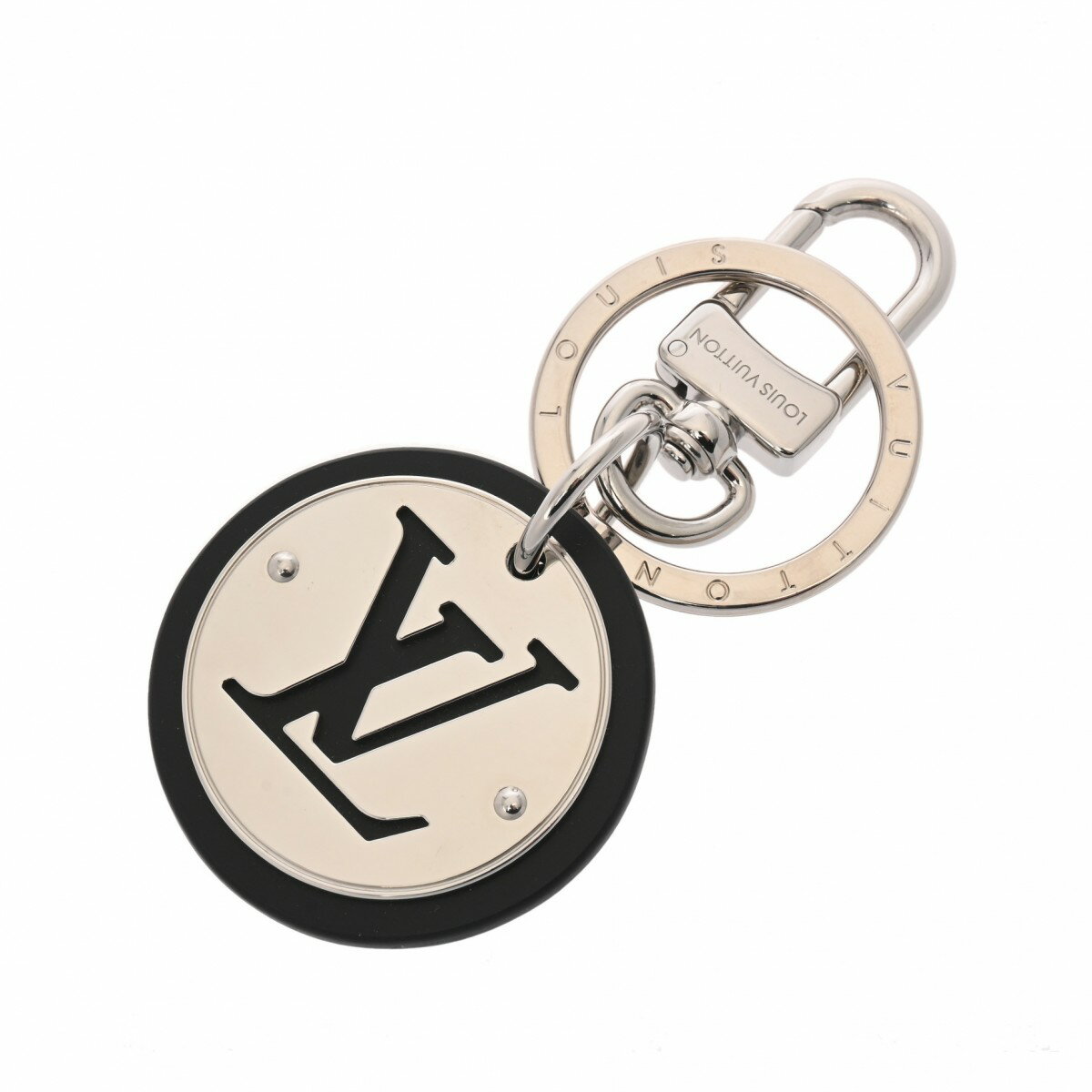 LOUIS VUITTON ルイヴィトン LVサークル バッグチャーム ブラック M00741 メンズ メタル レザー キーホルダー Aランク 中古 銀蔵のサムネイル