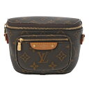 LOUIS VUITTON ルイヴィトン モノグラム ミニバムバッグ ブラウン M82335 レディース モノグラムキャンバス ショルダーバッグ 新同 中古 銀...
