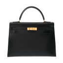 【〜5/3 最大5万円クーポン】HERMES エルメス ケリー 32 外縫い 2WAY ブラック □B刻印(1998年頃) レディース ボックスカーフ ハンドバ...