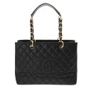【〜5/3 最大5万円クーポン】CHANEL シャネル マトラッセ GST グランドショッピングトート ブラック A50995 レディース キャビアスキン トー...