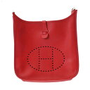 【〜5/3 最大5万円クーポン】HERMES エルメス エブリン エヴリン3 PM ルージュカザック □P刻印(2012年頃) ユニセックス ヴォーエプソン シ...