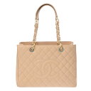 【〜5/3 最大5万円クーポン】CHANEL シャネル マトラッセ GST グランドショッピングトート ベージュ A50995 レディース キャビアスキン トー...