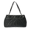 CHANEL シャネル マトラッセ チェーンショルダー トート ブラック レディース キャビアスキン ショルダーバッグ ABランク 中古 銀蔵