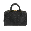 【〜5/3 最大5万円クーポン】MCM エムシーエム スモール ボストンバッグ ベージュ ゴールド金具 レディース ポリウレタン ボストンバッグ Aランク 中古...