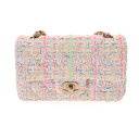 【〜5/3 最大5万円クーポン】CHANEL シャネル マトラッセ ミニチェーンショルダー マルチカラー ユニセックス ツイード ショルダーバッグ Aランク 中...