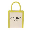 CELINE セリーヌ ミニバーティカルカバ ホワイト/イエロー 193302 レディース キャンバス/レザー ハンドバッグ ABランク 中古 銀蔵