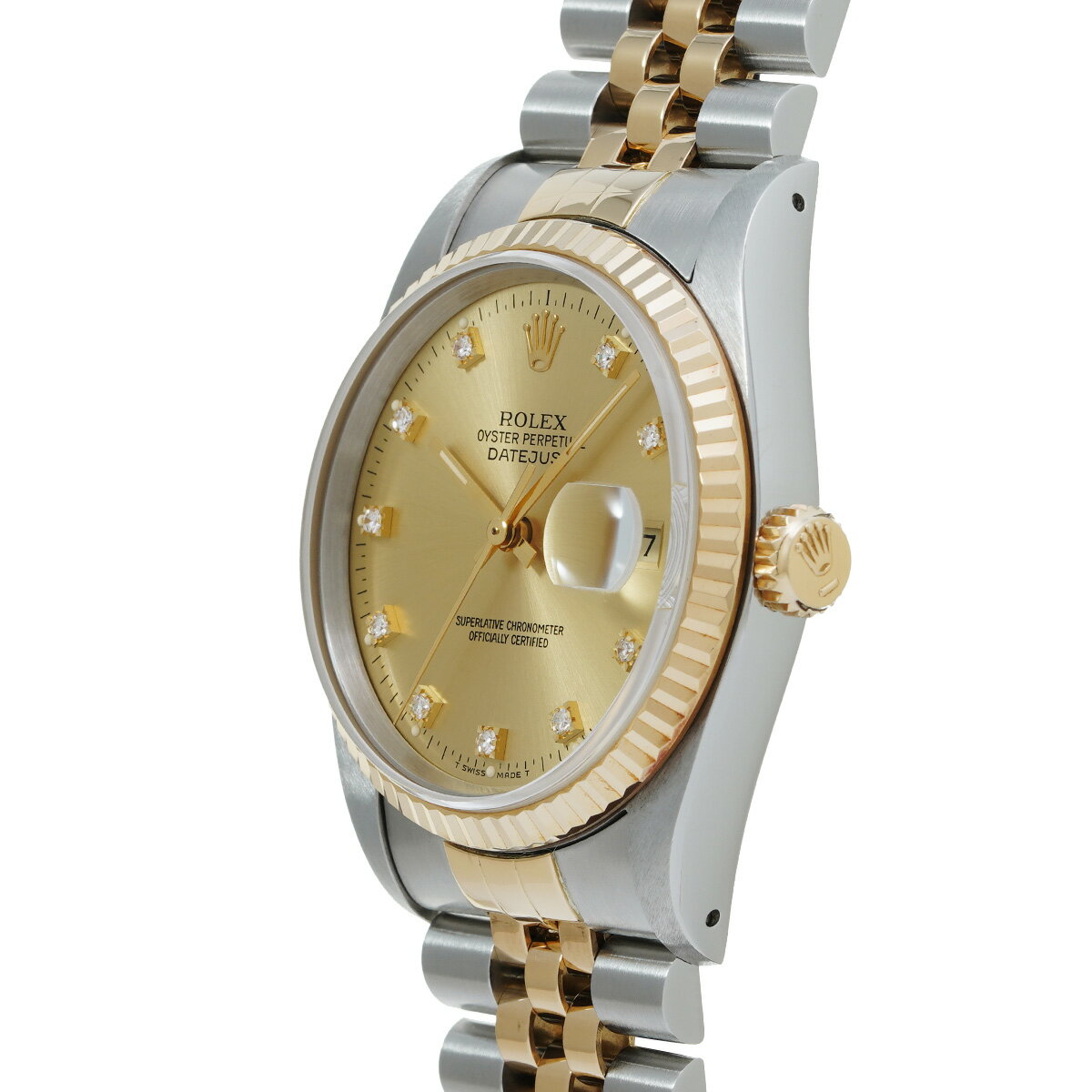 ロレックス デイトジャスト 10Pダイヤ 16233G L番(1989年頃製造) シャンパン/ダイヤモンド メンズ 腕時計 自動巻き 中古 銀蔵