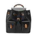 【〜6/27 最大5万円クーポン】GUCCI グッチ バンブー リュックサック ブラック 702101 ユニセックス レザー リュック・デイパック Aランク 中...