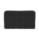 BOTTEGAVENETA ボッテガヴェネタ ラウンドファスナー ブラック メンズ ナイロン 長財布 ABランク 中古 銀蔵