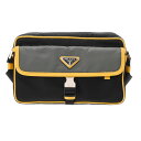 PRADA プラダ ショルダーバッグ ブラック/グレー/イエロー 2VH074 メンズ ナイロン レザー ショルダーバッグ Aランク 中古 銀蔵