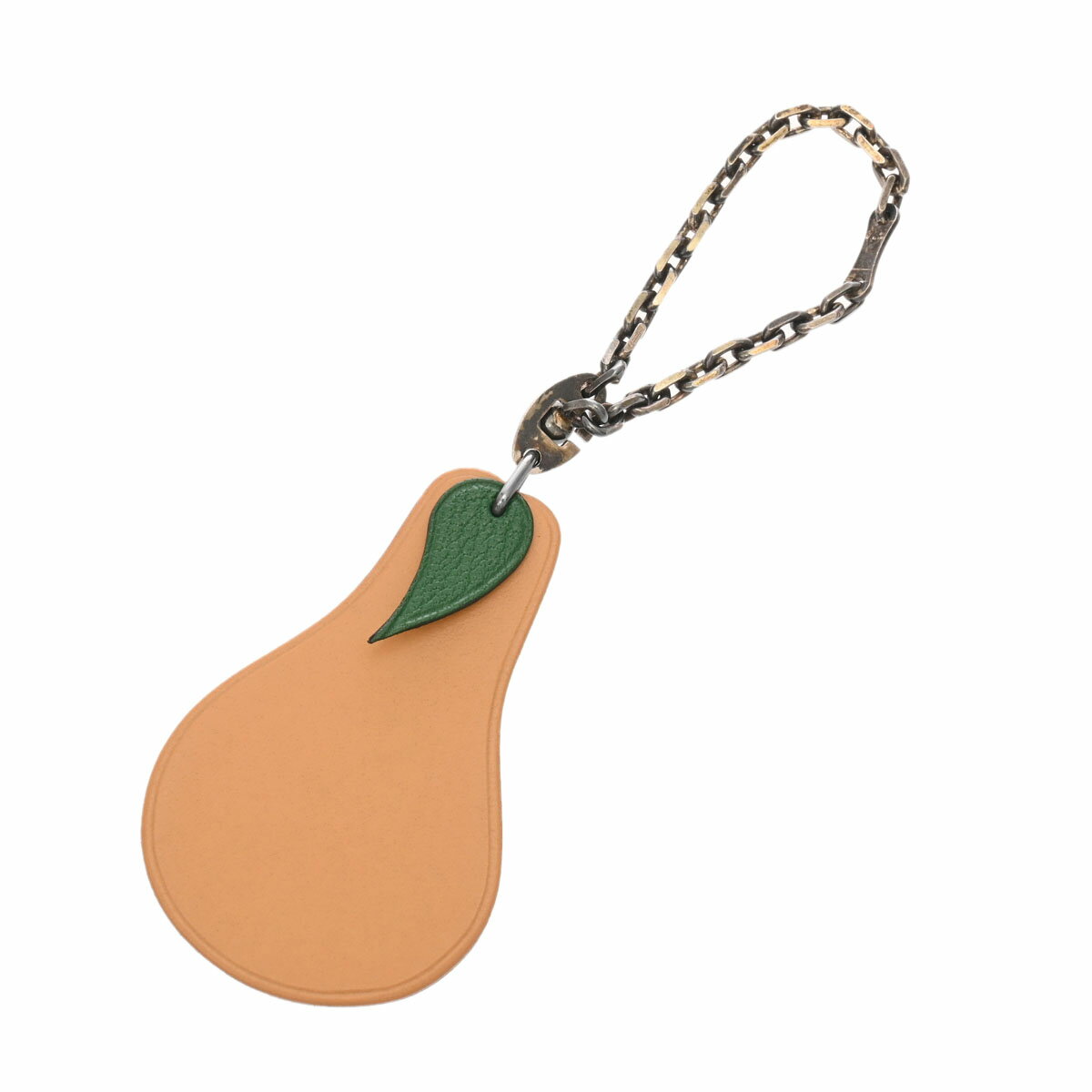 HERMES エルメス バッグチャーム 洋梨モチーフ ベージュ ユニセックス レザー キーホルダー ABランク 中古 銀蔵のサムネイル
