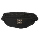 CHANEL シャネル スポーツライン ココマーク ブラック レディース ナイロン ウエストバッグ Bランク 中古 銀蔵