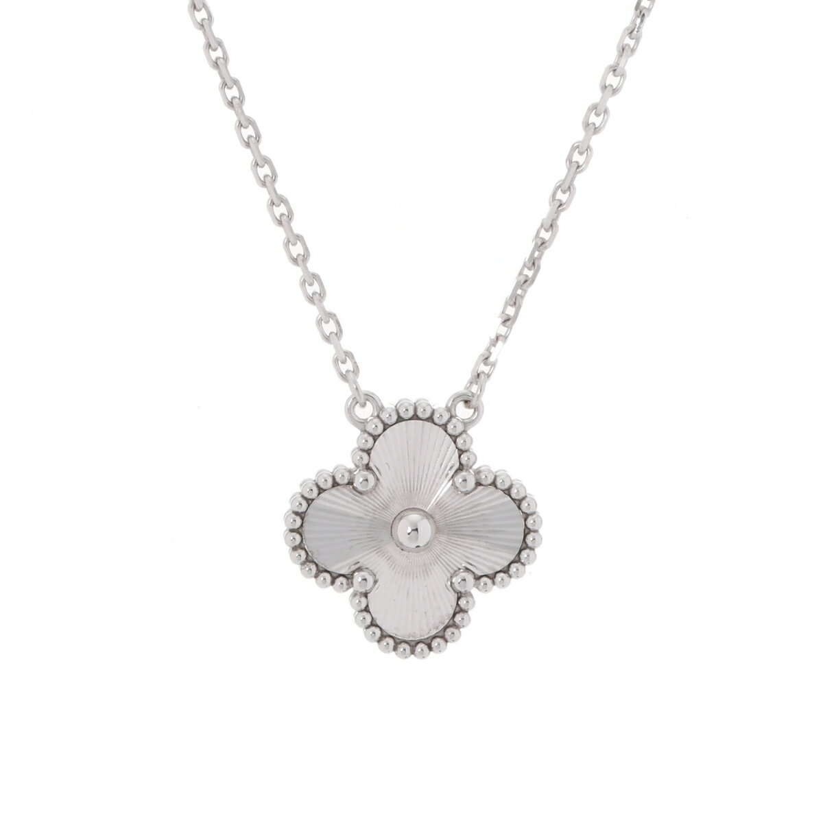 VAN CLEEF & ARPELS ヴァンクリーフ＆アーペル ヴィンテージ アルハンブラ ギョーシェ VCARP9XG00 レディース K18ホワイトゴールド WG ネックレス Aランク 中古【ローン24回払い無金利】 銀蔵のサムネイル