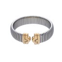 BVLGARI ブルガリ パレンテシ トゥボガス バングル ユニセックス K18イエローゴールド YG ステンレス ブレスレット Aランク 中古 銀蔵