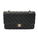 CHANEL シャネル マトラッセ チェーンショルダー 25cm Wフラップ ブラック A01112 レディース ラムスキン ショルダーバッグ 未使用【ローン2...