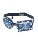 LOUIS VUITTON ルイヴィトン モノグラム サンチュール デイリー マルチポケット ブルー M0253 メンズ モノグラムキャンバス ベルト Aランク...